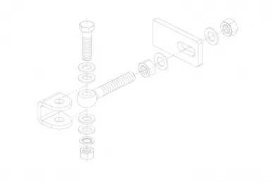 PSG LO.GBMUZM2015050 Charnière galvanisée à chaud, réglable dans trois directions, 180°