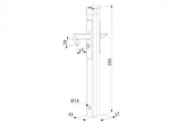 PSG LO.IN-GATE CATCHER Loquet de portail en aluminium pour profilés de portail d'une largeur de 40 à 60 mm, argenté