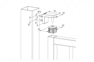 PSG LO.NOSEHINGE-I-50 Cerniera compatta bidirezionale 90°