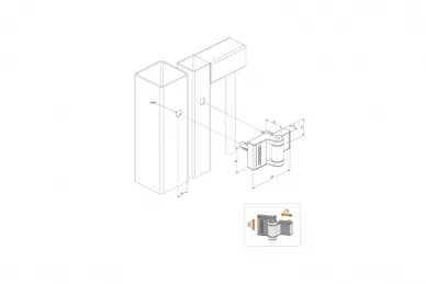 PSG LO.PUMA-9005 Charnière compacte Puma LOCINOX réglable dans 2 directions, extérieure 180°, noire