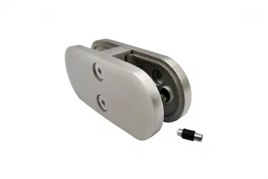 PSG N01.18D5.4US 180° glass clamp, 106x45x30mm, safety pin, glass 6-12.76mm (AISI 304, universal, satin)