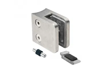 PSG N01.45K2.ZBR.D Uchwyt do szkła 45x45x26mm ze wspornikiem, pin zabezp., szkło 6-10,76mm (zamak, syst.42,4, pow.surowa)
