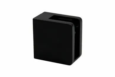 PSG N01.45K2.ZXM.D.9005 Uchwyt do szkła prostokątny - 45x45x26 mm, do powierzchni płaskiej ze wspornikiem, czarny
