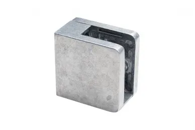 PSG N01.45K2.ZXR.D Glass clamp 45x45x26 mm with bracket, safety pin, glass 6-10.76 mm (zamak, flat system, raw surface)