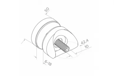 PSG N01.5000.4BS Uchwyt punktowy do szkła fi 50/8/M10x50, szkło 8-17,52mm (aisi304, syst..42,4, satyna)