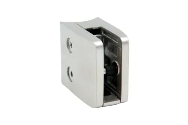 PSG N01.52K2.4BS Glass clamp 52x52x32 mm with bracket, safety pin, glass 8-12.76 mm (AISI 304, 42.4 system, satin)