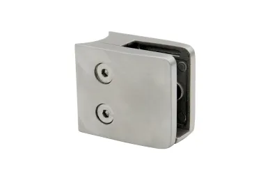 PSG N01.52K2.4BS Glass clamp 52x52x32 mm with bracket, safety pin, glass 8-12.76 mm (AISI 304, 42.4 system, satin)