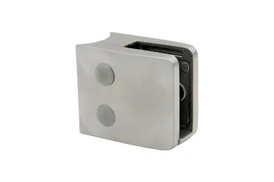 PSG N01.52K2.4BS Glass clamp 52x52x32 mm with bracket, safety pin, glass 8-12.76 mm (AISI 304, 42.4 system, satin)