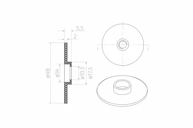 PSG N01.5500C.RSU Clamping rubbers for point fixings - black, dia. 50 mm, EPDM, 2 pcs.