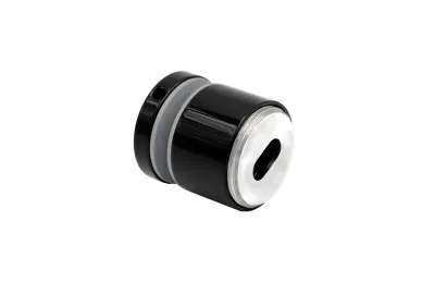 PSG N01.5530.4XP.BLACK Point glass fixing dia. 50/30/M10x40, piano black, glass 8-21.52 mm (AISI 304, flat system, glossy, painted)
