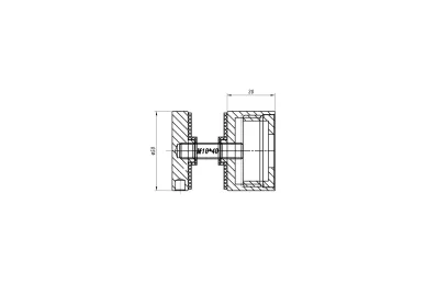 PSG N01.5530N.4XS Glass point fixing - dia. 50, adjustable M10 thread, glass 8-21.52 mm, for flat surface, satin