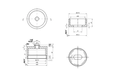 PSG N01.5530N.4XS Glass point fixing - dia. 50, adjustable M10 thread, glass 8-21.52 mm, for flat surface, satin