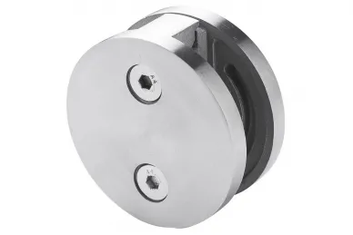 PSG N01.6001.4XS Double-sided glass clamp dia. 60 mm, glass 8-12.76 mm (AISI304, flat system, satin)