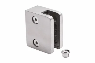 PSG N01.6050.4XS Glass clamp 60X50X28 mm end, side mounting, glass 8-10 mm (AISI304, flat system, satin)