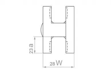 PSG N01.6060.6XS Uchwyt do szkła 60X60X28 mm środkowy, mocowanie boczne, szkło 8-10 mm (AISI316, syst.płaski, satyna)