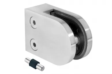 PSG N01.63D1.4XS Glass clamp 63x45x28mm, safety pin, glass 6-10.76mm (AISI304, flat system, satin)
