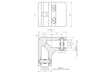 PSG N01.90K2.4US Uchwyt do szkła 90°, kwadratowy – 53 × 45 × 26 mm, z pinem zabezpieczającym, szkło 6–10,76 mm (aisi 304, uniwersalny, satyna)