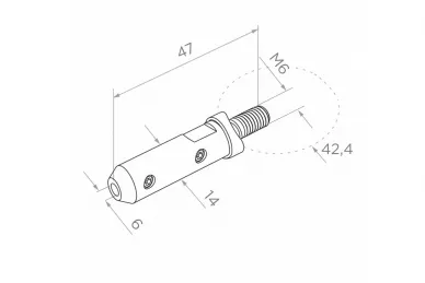 PSG N03.1106.4US Uchwyt do linki fi 6mm, moc.do rury 42,4mm lub płaszczyzny (aisi304, uniwersalny, satyna)
