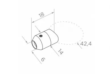 PSG N03.1206.4US Uchwyt przelotowy do linki fi 6mm, moc.do rury 42,4mm lub płaszczyzny (aisi304, uniwersalny, satyna)