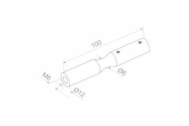 PSG N03.1406.4US Bent holder for dia. 4-6mm cable, 3xM6, mounting to 42.4mm tube or flat surface (AISI304, universal, satin)