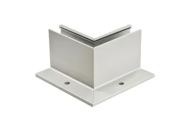 PSG N04.1502L.AXS L corner profile for frameless glass balustrades 230x120x95mm, 90° inside, longitudinal top mounting (aluminum, flat system, satin)