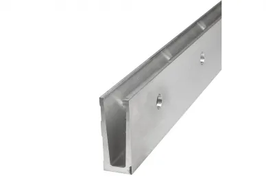 PSG N04.3050.AXR Profil U do balustrad całoszklanych 5000x119x47mm, szkło 12-21,52mm, moc. boczne (aluminium, syst.płaski, pow.surowa)