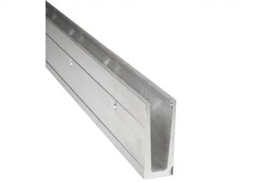 PSG N04.3050.AXR Profil U do balustrad całoszklanych 5000x119x47mm, szkło 12-21,52mm, moc. boczne (aluminium, syst.płaski, pow.surowa)