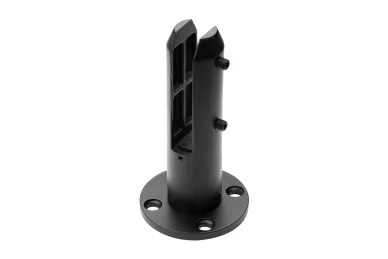 PSG N04.4802.4UM.9005 Uchwyt pionowy do szkła spigot, okrągły fi=48 mm, z maskownicą, H=182 mm, szkło 12-17,52 mm (aisi304, uniwersalny, satyna)