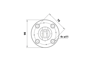 PSG N04.4802.4US Uchwyt pionowy do szkła spigot, okrągły fi=48mm, z maskownicą, H=182mm, szkło 12-17,52mm (aisi304, uniwersalny, satyna)