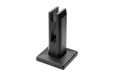 PSG N04.5801.4UM.9005 Uchwyt pionowy do szkła spigot, czarny, kwadratowy 50x50/100x100mm, z maskownicą, H=182mm, szkło 12-17,52mm (aisi304, uniwersalny, satyna)