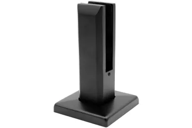 PSG N04.5801.4UM.9005 Vertical glass clamp spigot, black, square 50x50/100x100mm, with cover, H=182mm, glass 12-17.52mm (AISI 304, universal, satin)