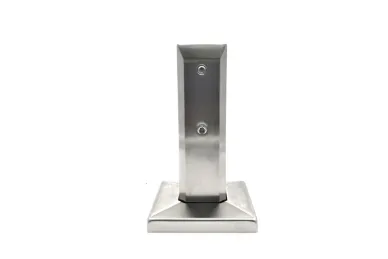 PSG N04.5801.4US Vertical glass clamp spigot, square 50x50/100x100 mm, with cover, H=182 mm, glass 12-17.52 mm (AISI 304, universal, satin)