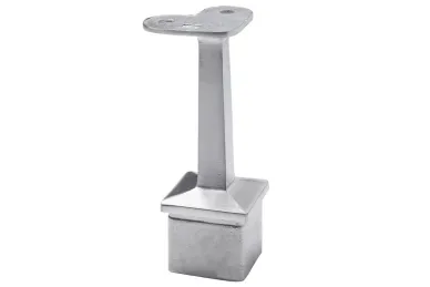 PSG N06.05E6.4ES Flat corner handrail support, 14x14/H81, 90° angle, glue-in (AISI 304, system 40x40, satin)
