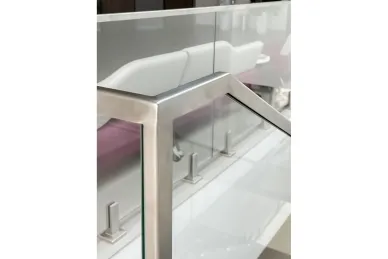 PSG N100.4040.4XS Cap handrail for glass 40x40x2500mm, U=24, glass 8-21.52mm (AISI 304, 40x40 system, satin)
