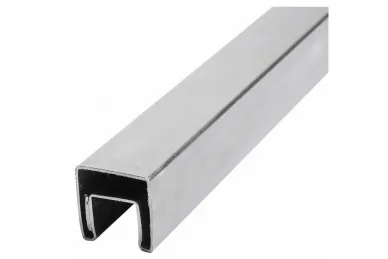 PSG N100.4045.4XS Pochwyt nakładany na szkło 40x40x5000mm, U=24, szkło 8-21,52mm (aisi304, syst.40x40, satyna)