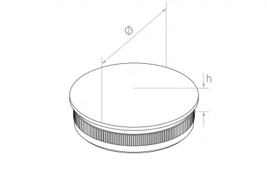 PSG N11.0101.6BS Convex drive-in end plug 42.4/H7 (AISI 316, 42.4 system, satin)