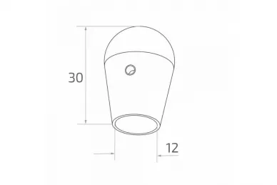 PSG N11.1812.4US Zakończenie pręta/rury fi 12mm, owalne, H 30mm, (aisi304, uniwersalny, satyna)