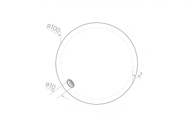 PSG N12.10M1.4US Hollow screw-in ball fi 100/2 mm, M10 (aisi304, universal, satin)