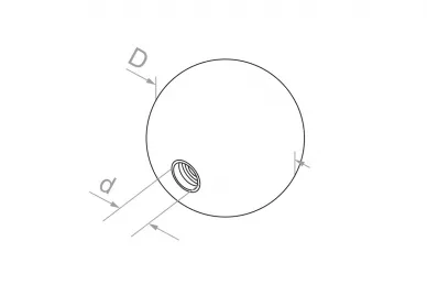 PSG N12.25M8.4US Solid screw-in ball fi 25 mm, M8 (aisi304, universal, satin)