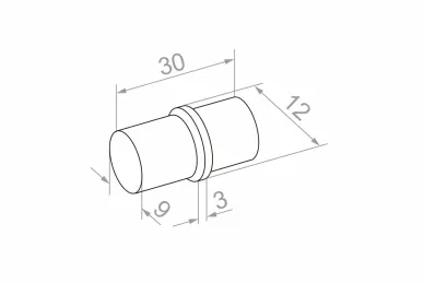 PSG N14.0012.4US Łącznik prosty rury fi 12x1,5mm, L 30mm (aisi304, uniwersalny, satyna)