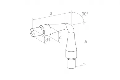 PSG N14.1012.4US Bent glue-in elbow for tube fi 12x1.0 mm, angle 90° (aisi304, universal, satin)