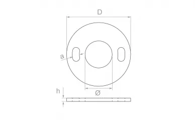 PSG N21.0202.4BR Post base for welding fi 100x42.4xH4 mm, mounting holes 2x fi 11x20 mm (aisi304, system 42.4, raw surface)