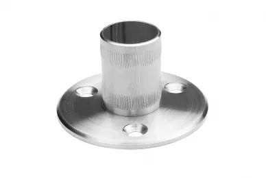 PSG N21.0213.4BS Balustrade post base fi 42.4 mm - drive-in, fi 100 x H5 mm, three holes, stainless steel, satin