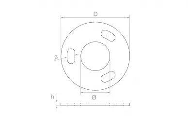 PSG N21.0303.4BR Podstawa słupa do spawania fi 80x42,4xH4mm, otw.montaż. 3x fi 8,5x20mm (aisi304, syst.42,4, pow.surowa),