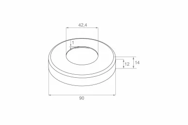 PSG N23.0900.4BP Masking rosette for tube fi 42.4 mm, 90/42.4/H14/1 mm (aisi304, system 42.4, polished)