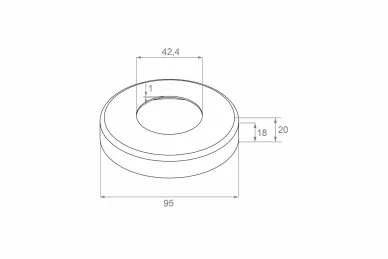 PSG N23.0961.4BP Masking rosette for tube fi 42.4 mm, 95/42.4/H20/1 mm (aisi304, system 42.4, polished)