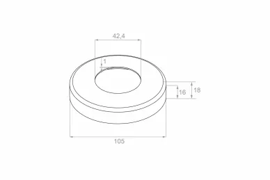 PSG N23.1040.4BP Cover rosette for fi 42.4mm tube, 105/42.4/H18/1.5mm (AISI 304, 42.4 system, polished)
