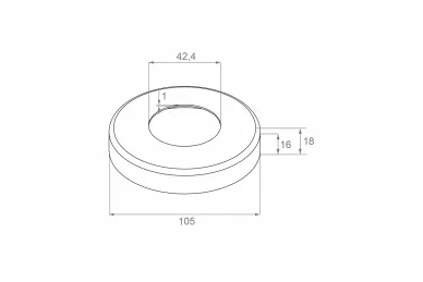 PSG N23.1040.6BS Cover rosette for fi 42.4mm tube, 105/42.4/H18/1.5mm (AISI 316, 42.4 system, satin)