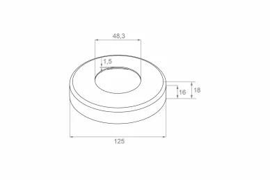 PSG N23.1241.4BS Rozeta maskująca do rury fi 48,3mm, 125/48,3/H18/1,5mm (aisi304, syst.48,3, satyna)