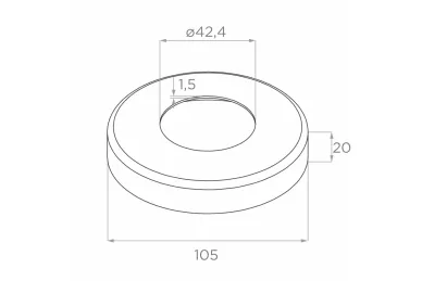 PSG N31.1606.4BS Słupek środkowy fi 42,4x960mm, 4 uchwyty przelotowe rurki fi 12mm, moc.w podłogę (aisi304, syst.42,4, satyna)